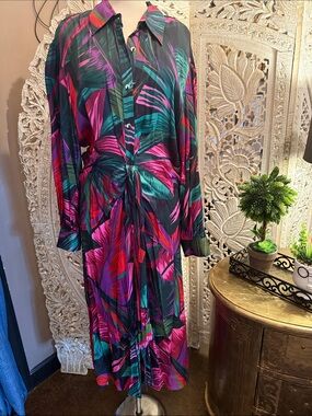 FARM Rio | Dresses | Farm Rio Blue Flowing Beauty Embroidered Long Sleeve  Midi Dress | Poshmark
